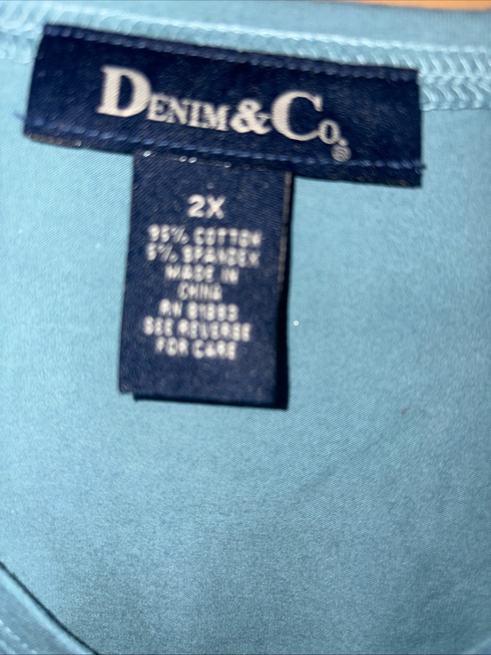 HC866. D&Co With Long Sleeve Tunic T-Shirt Blue Green Women's 2X A74794 - Picture 4 of 5